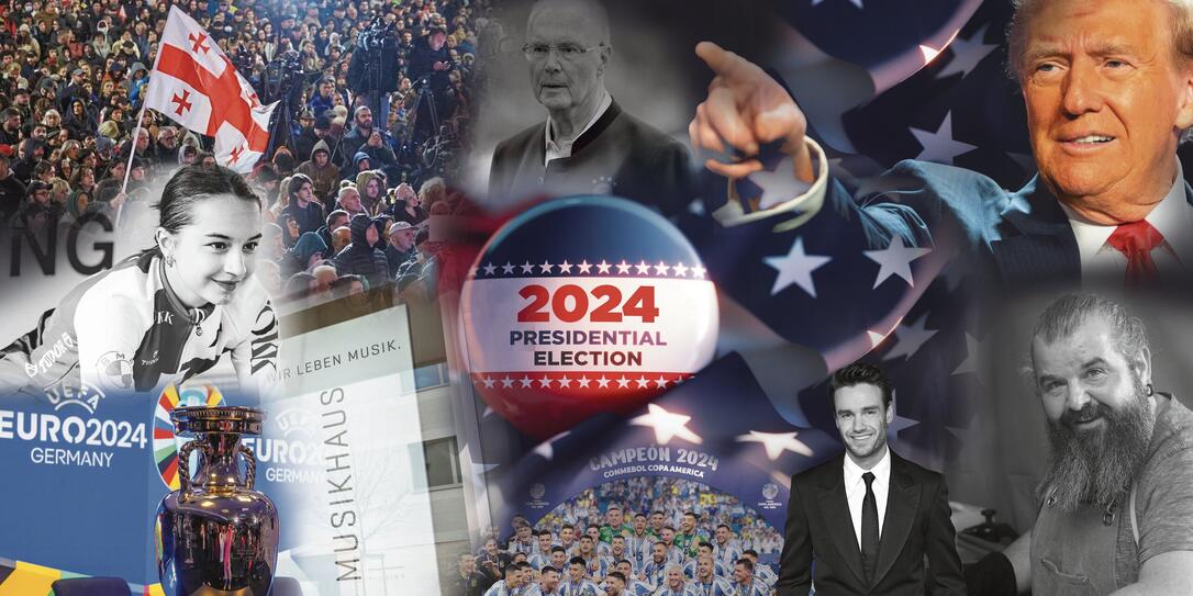 2024 Presidential Election Printed Badge Over American Flag