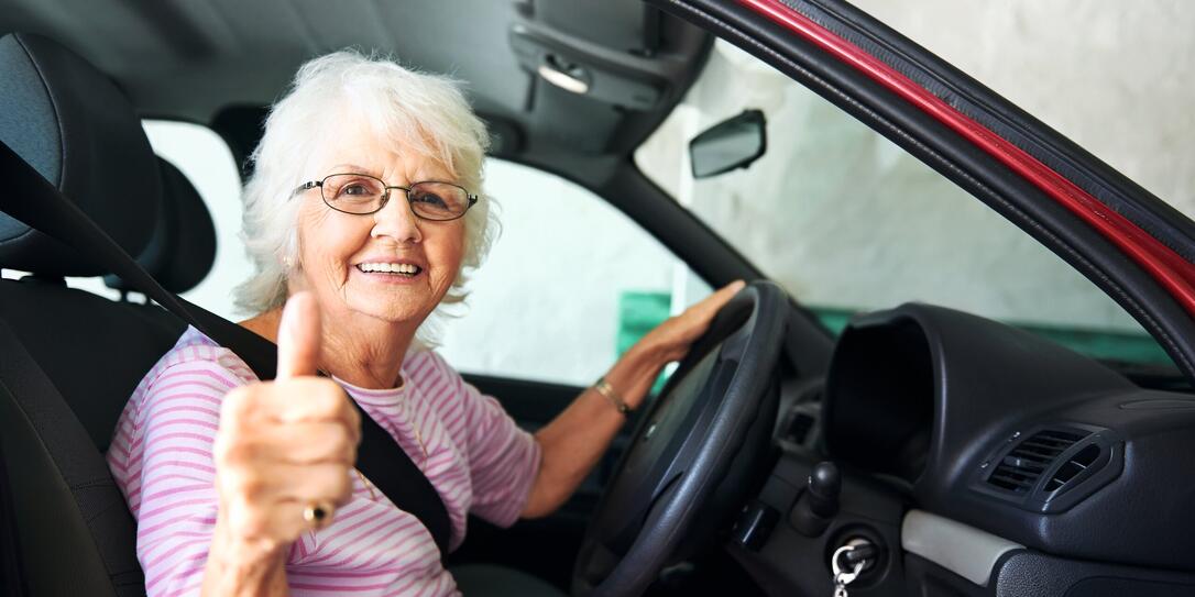 confident driving grandma