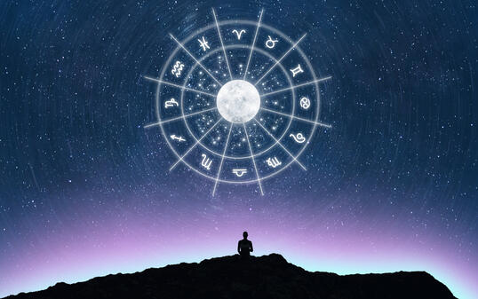 Astrological wheel projection, choose a zodiac sign