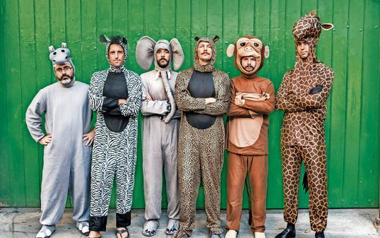 Group of people with animal costumes