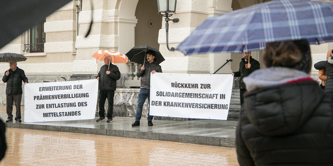 Demonstration gegen die hohen Gesundheitskosten, Vaduz