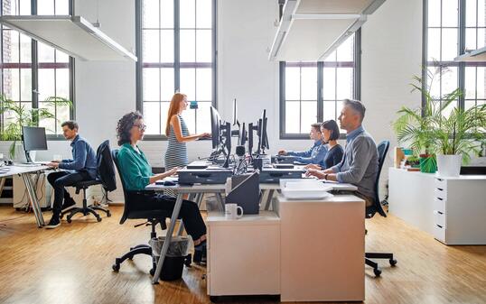 Business people working at a modern office