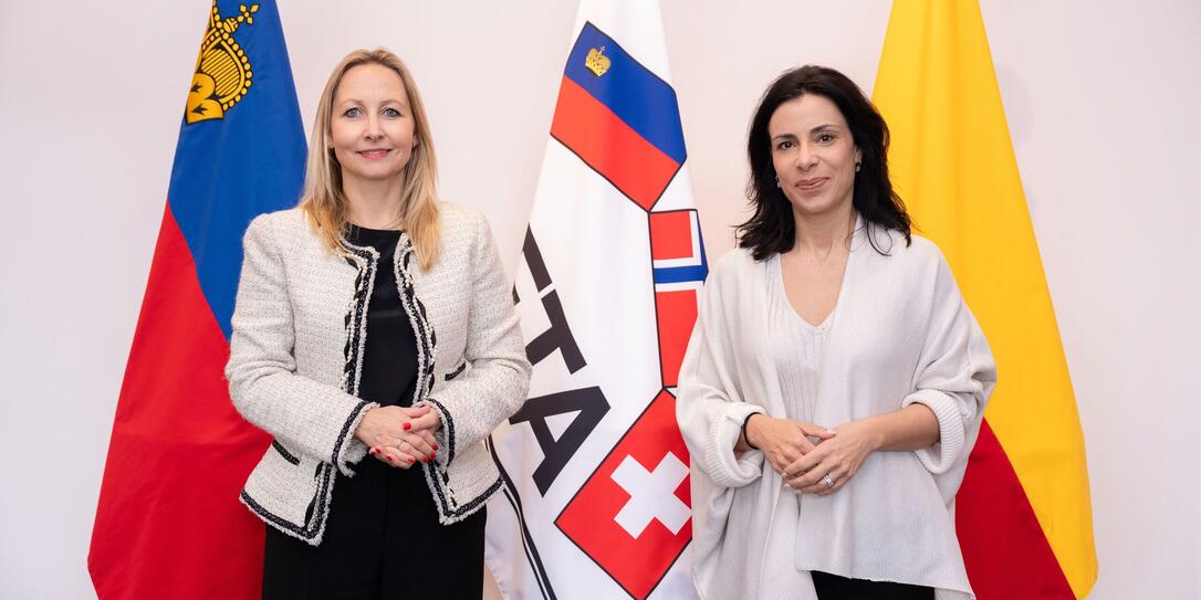 EFTA-Generalsekretärin Siri Veseth Meling mit Regierungsrätin Dominique Hasler.