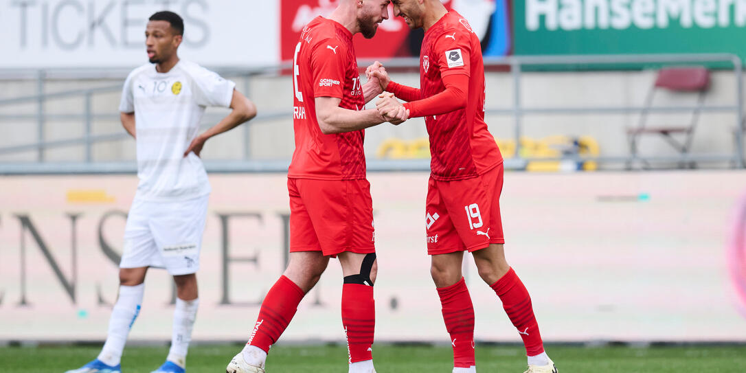 Nach zwei Siegen in Serie wollen Rastoder und Djokic (v.l.) auch gegen den FC Baden treffen.