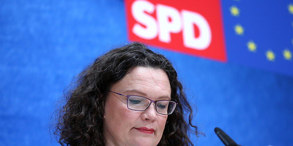 Nach dem Desaster für die SPD bei der Europawahl will sich Partei- und Fraktionschefin Andrea Nahles (im Bild) in der kommenden Woche in der Fraktion vorzeitig zur Neuwahl stellen.