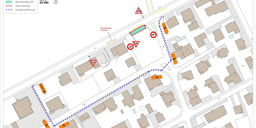 Signalisation Bauarbeiten Bushaltestelle Gagoz in Balzers