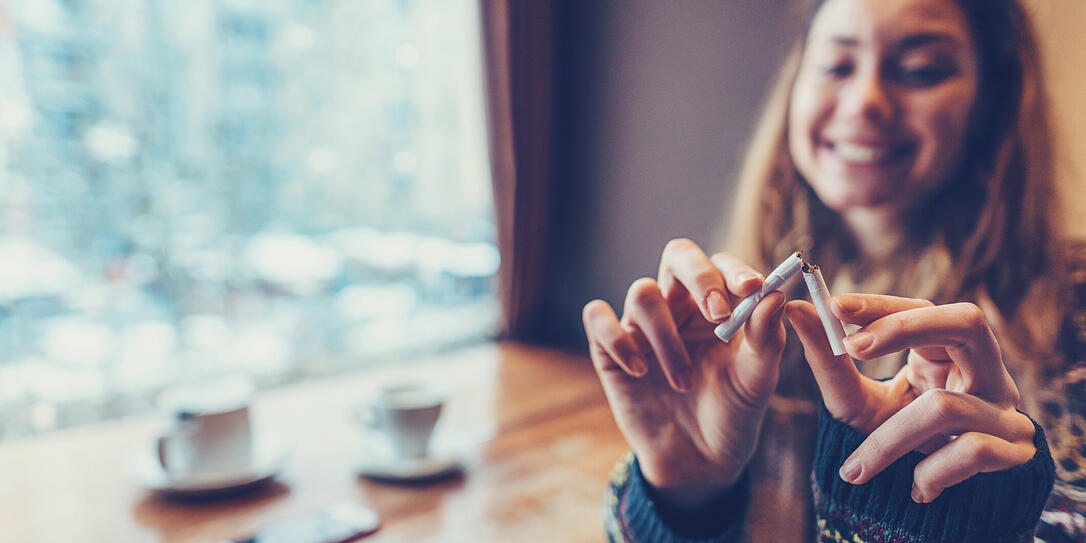 Woman quitting smoking