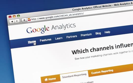 Google analytics main page