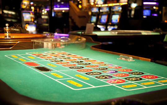 Roulette table in the casino