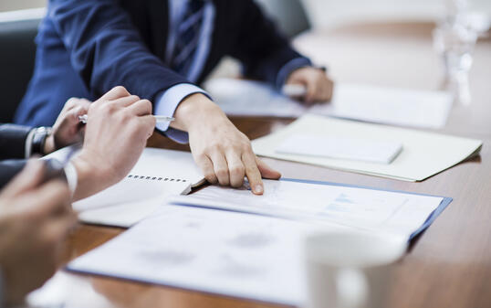 Close-up of a businessmans hand