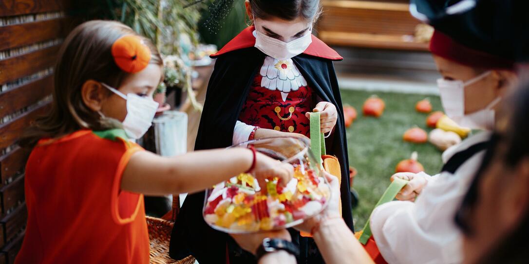 Little kids at a Halloween party