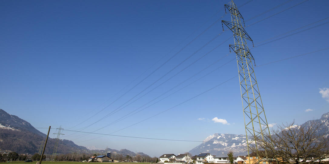 Hochspannungsleitung in Balzers