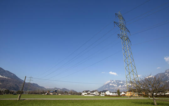 Hochspannungsleitung in Balzers