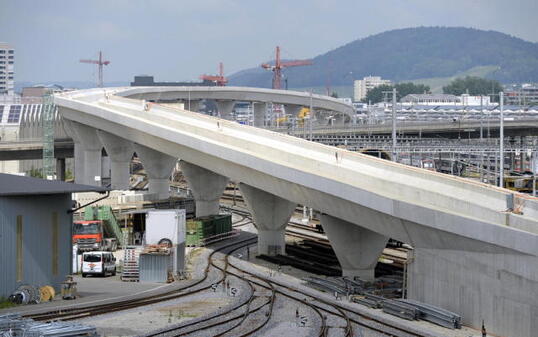 Brücke im Bau der Durchmesserlinie in Zürich (Archiv)