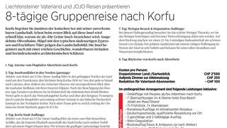 Programm Leserreise nach Korfu