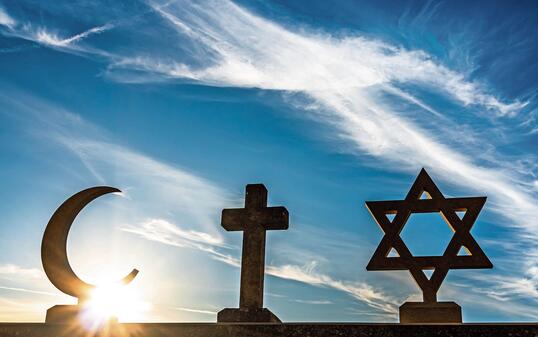 the three symbols of Judaism, Christianity and Islam